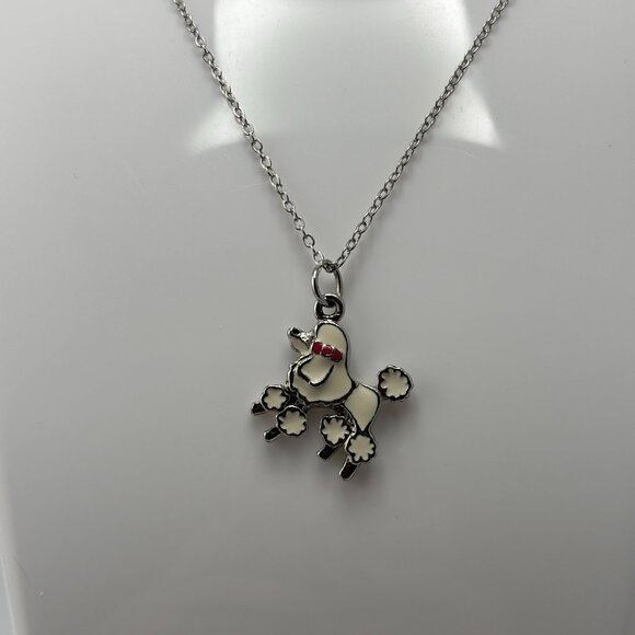 Vintage White Poodle Necklace - Picture 2 of 7